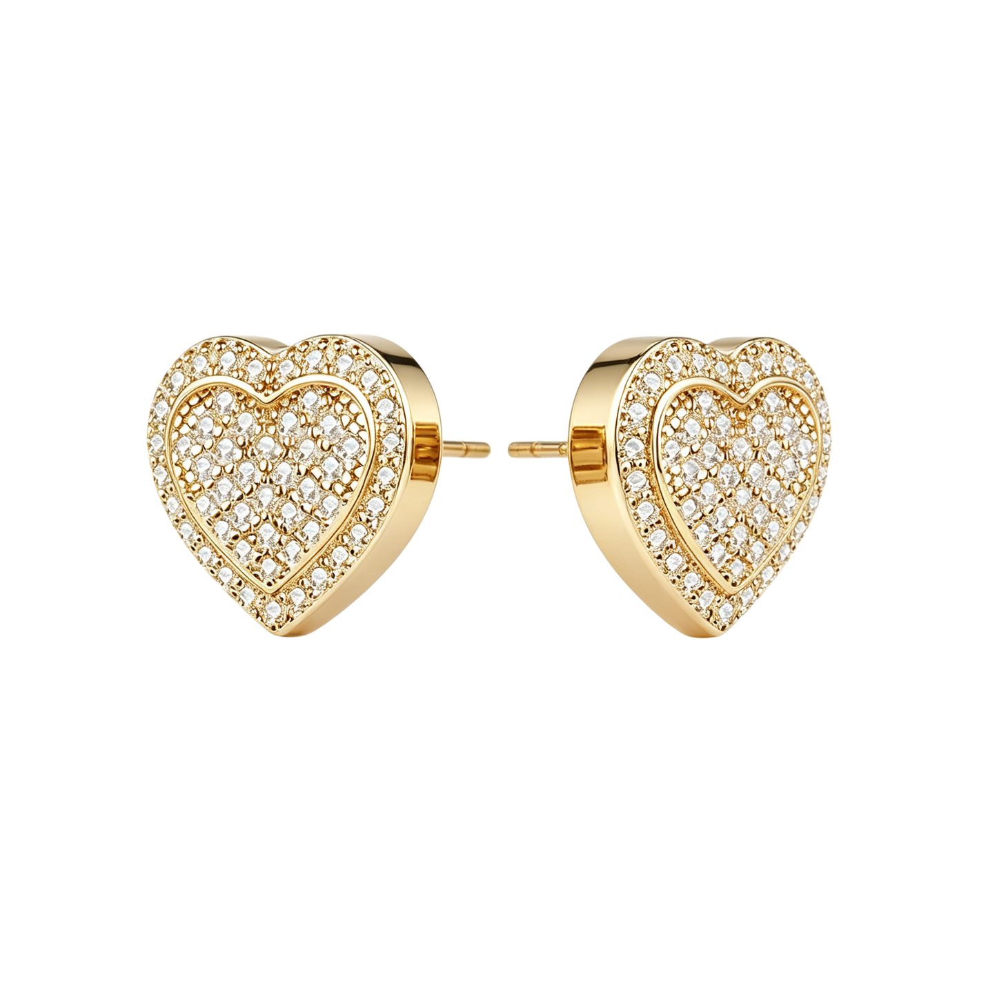 Moissanite Diamond Heart Stud Earring in Sterling Silver XXE0001