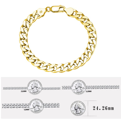 Men's Cuban Link Bracelets in S925 Sterling Silver XXS0004