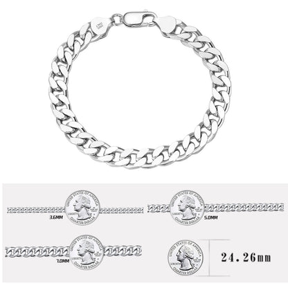 Men's Cuban Link Bracelets in S925 Sterling Silver XXS0004
