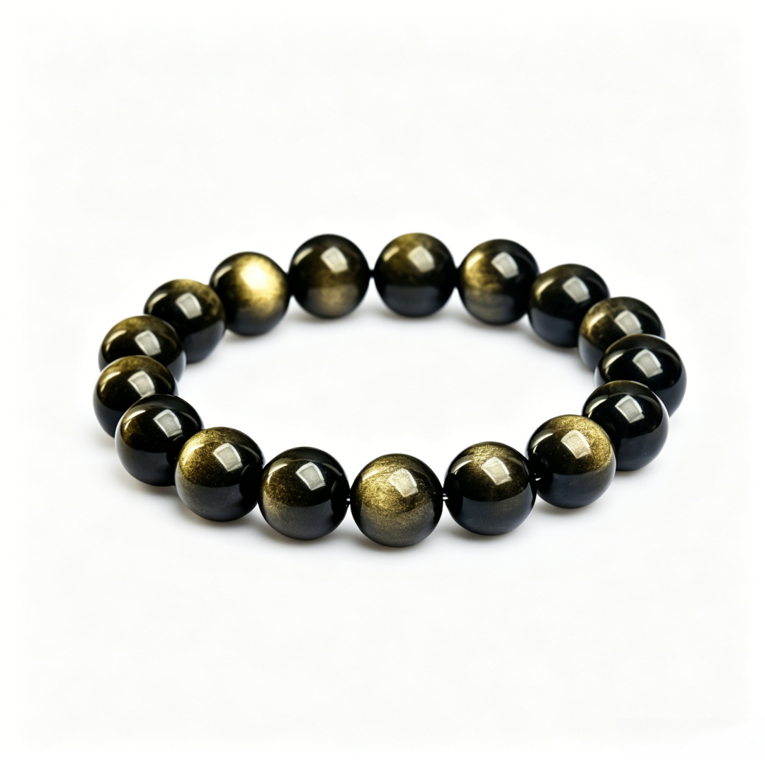 Natural Black Obsidian Round Bead Bracelet real crystal bracelets ultimate protector feng shui bracelet original wealth healing gemstone bracelet