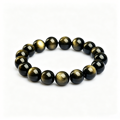 Natural Black Obsidian Round Bead Bracelet real crystal bracelets ultimate protector feng shui bracelet original wealth healing gemstone bracelet