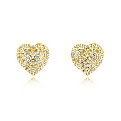 Moissanite Diamond Heart Stud Earring in Sterling Silver XXE0001