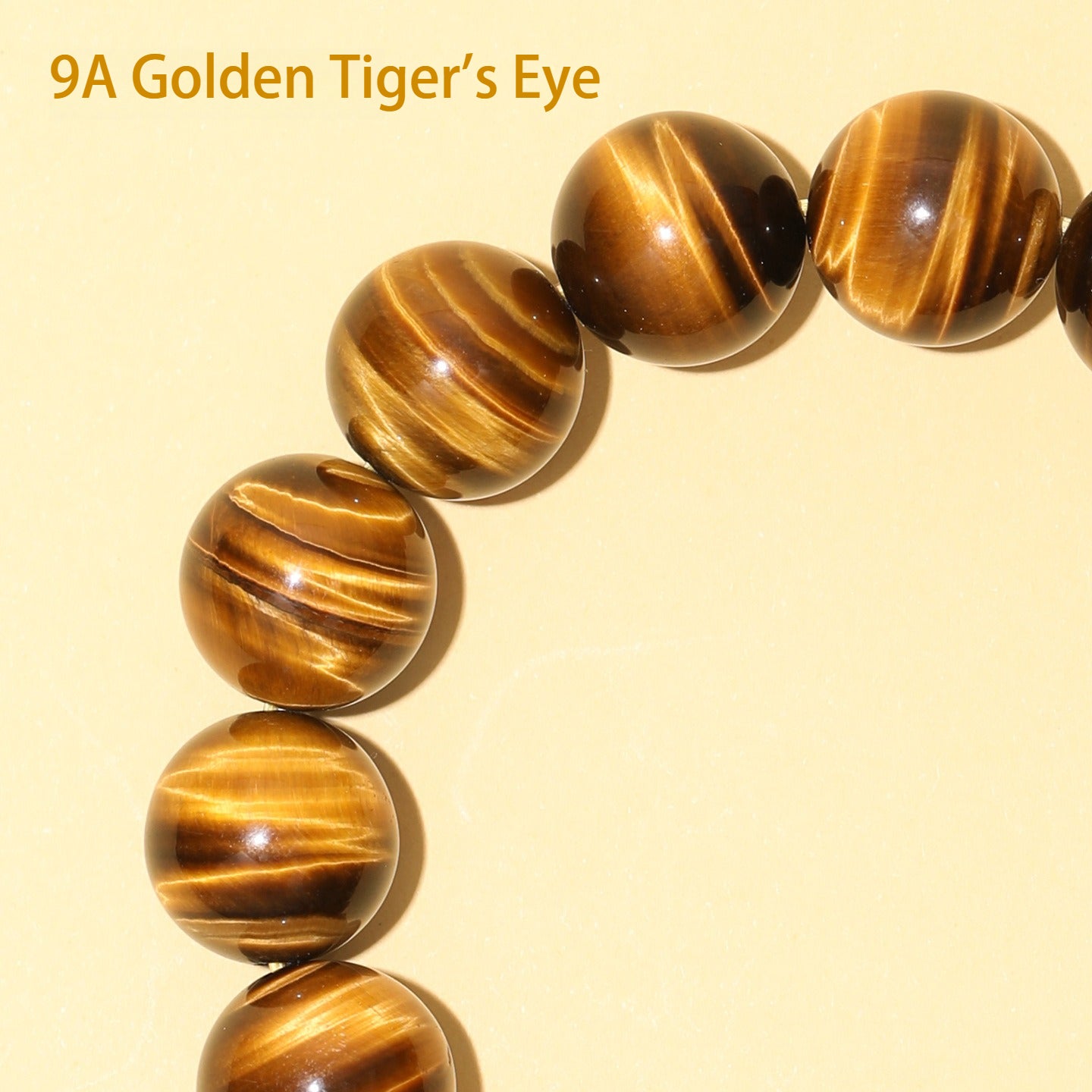 9A Unisex Elastic Stone Bracelet golden tiger eye bracelet Protective Charm Bracelet feng shui crystal bracelet to attract positive qi grounding energy stone for daily wear