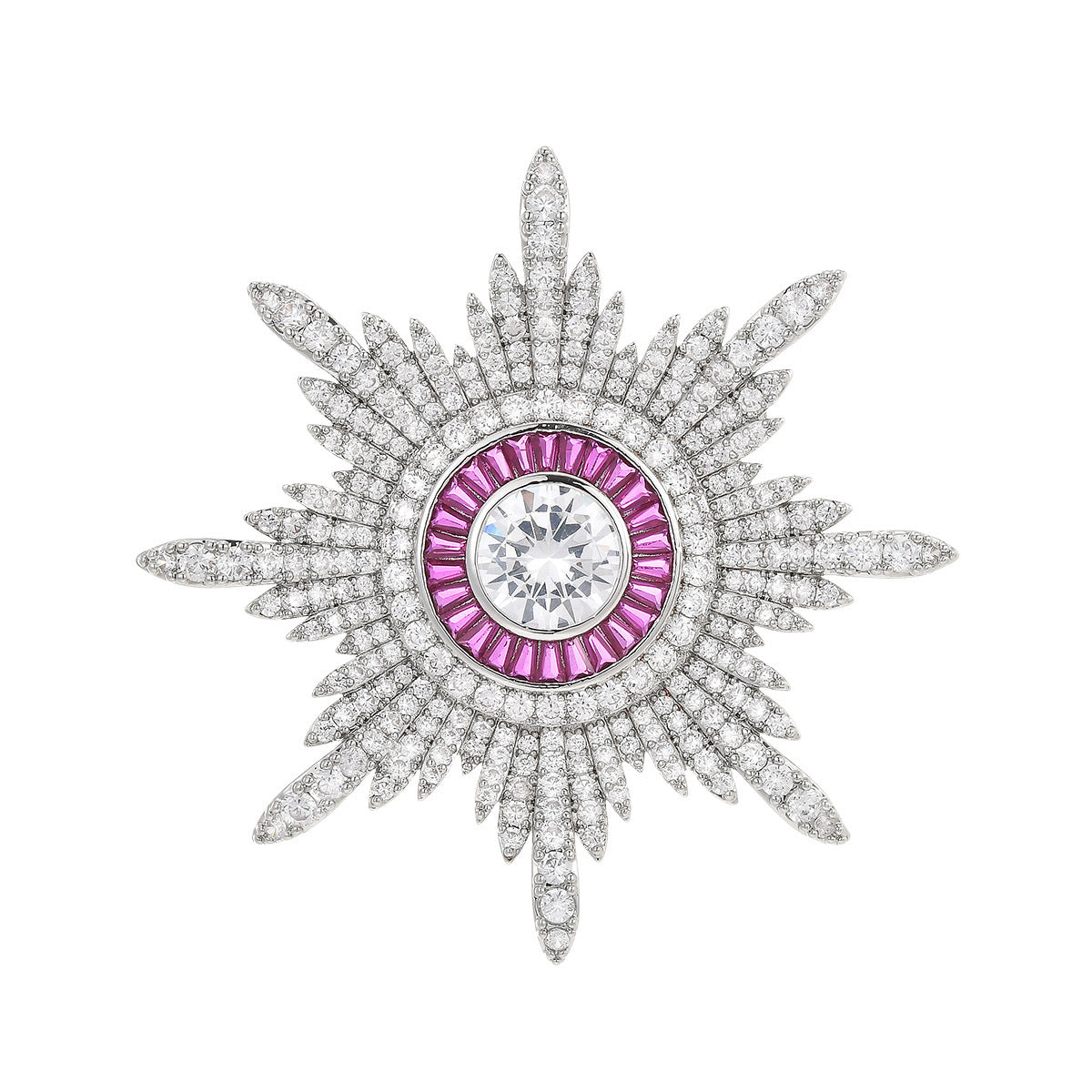Diamond Eight‑Pointed Star Brooch XXB001