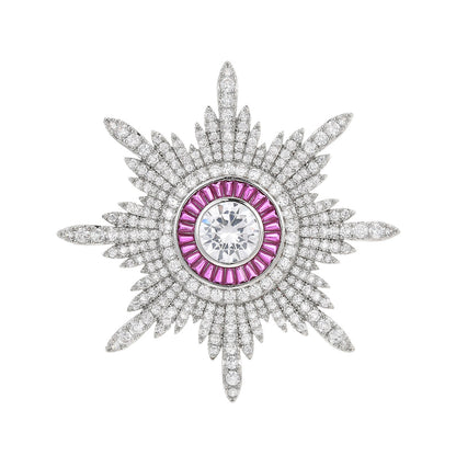 Diamond Eight‑Pointed Star Brooch XXB001