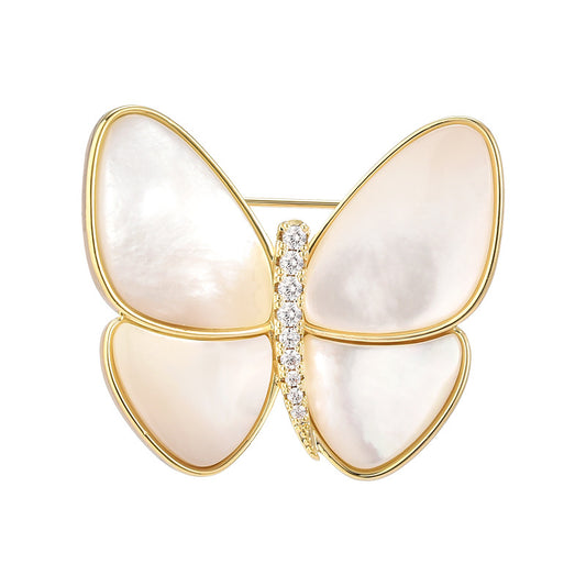 Mother of Pearl Butterfly Brooch XXB005