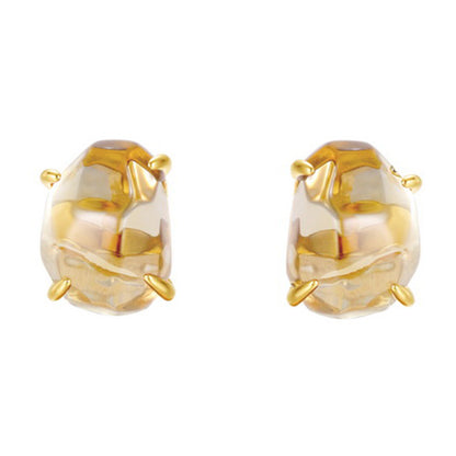 Natural Pink Purple Crystal Four-Claw S925 Sterling Silver Stud Earrings for Women  XXE0003