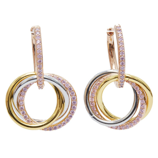 Three‑Color Triple Hoop Earrings XXE0002