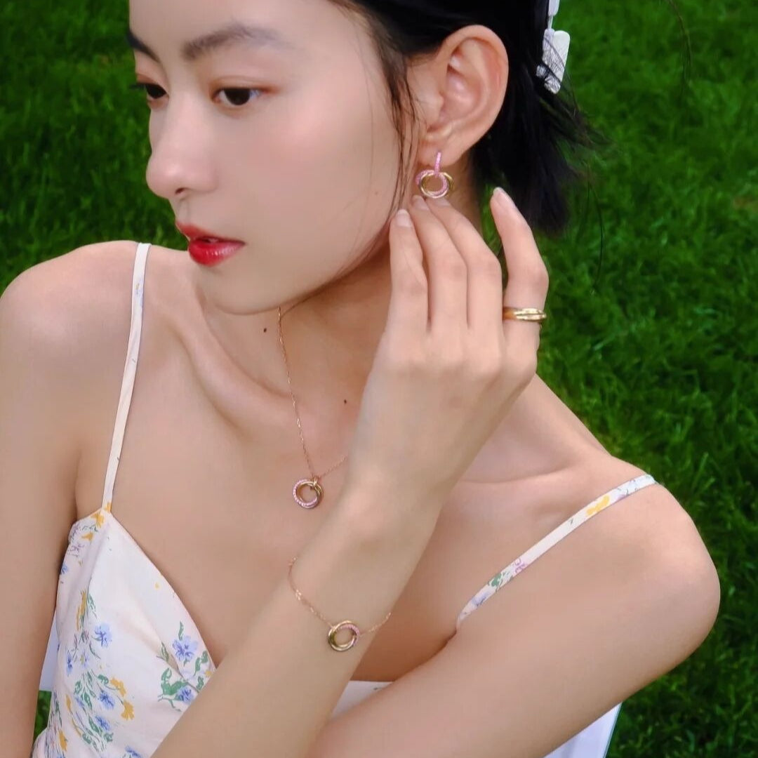 Three‑Color Triple Hoop Earrings XXE0002