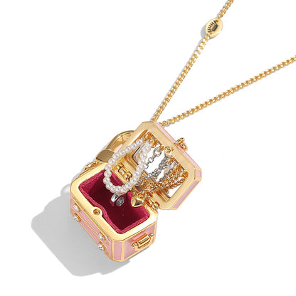 Openable Jewelry Box Pendant Necklace XXN003