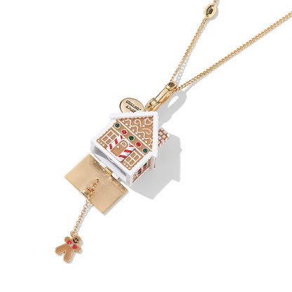 Candy Snow House Christmas Pendant Necklace XXN005