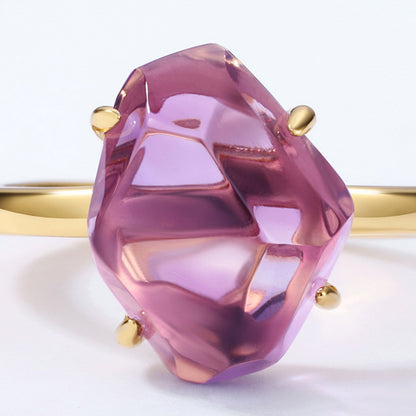S925 Sterling Silver Natural Crystal Ring for Women XXR0002