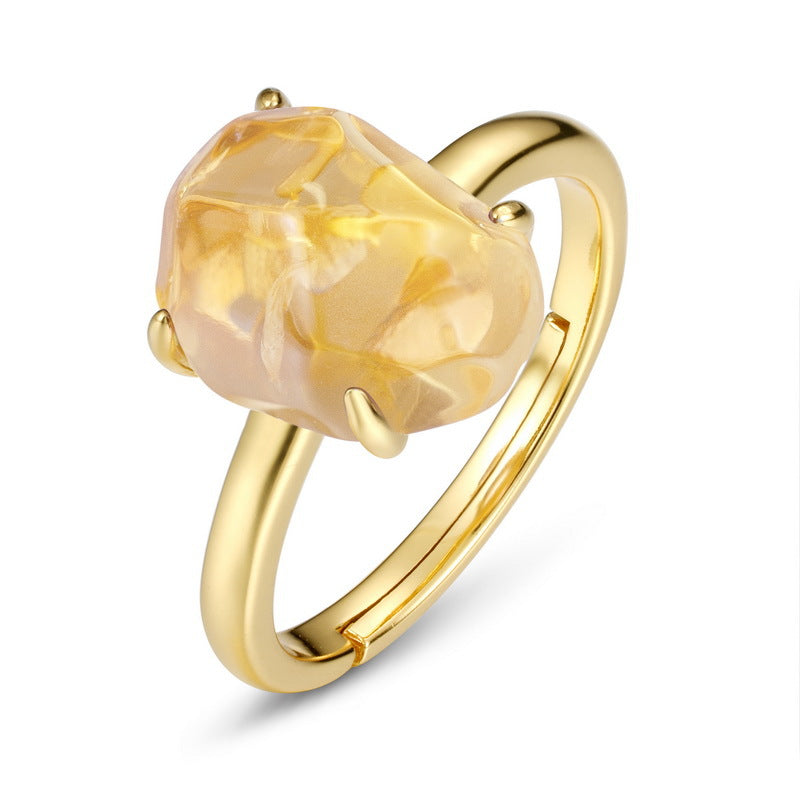 S925 Sterling Silver Natural Crystal Ring for Women XXR0002