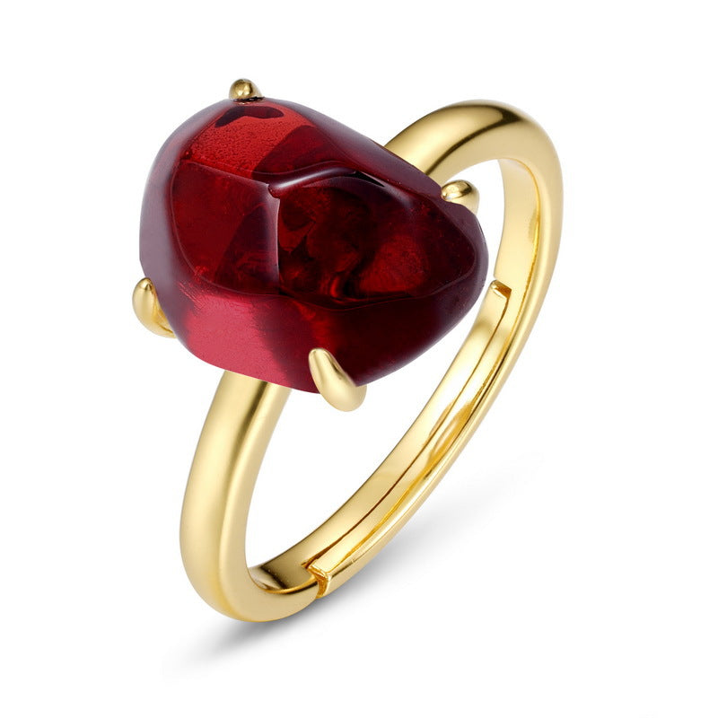 S925 Sterling Silver Natural Crystal Ring for Women XXR0002