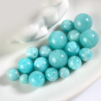 Natural translucent amazonite microcline feldspar beads, grid texture amazon stone beads for custom crystal jewelry DIY
