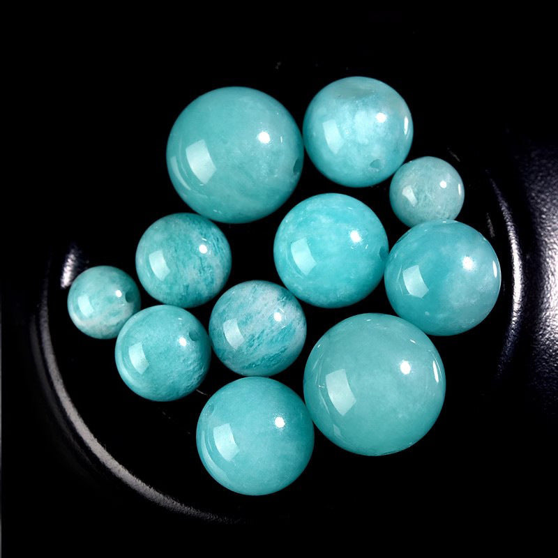 Polished amazonite gemstone beads bulk supply, healing throat chakra amazon stone loose beads for DIY jewelry craft
