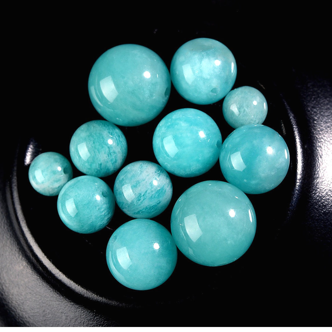 Unique white green grid mottling amazonite beads, natural amazon stone loose beads for handmade DIY charm jewelry