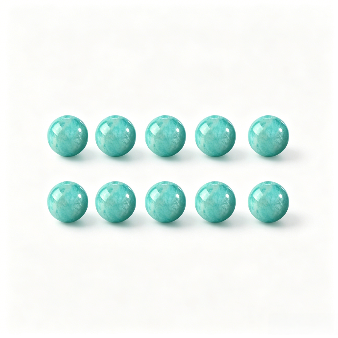 Jade-like translucent amazonite beads, natural amazon stone loose gem beads for bulk DIY jewelry creator supply
