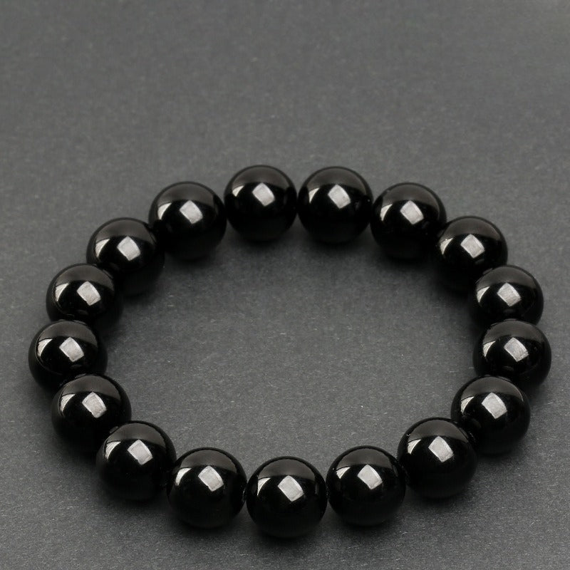 Feng shui black obsidian bracelet natural stone bracelet strength energy healing bead bracelets for negative energy block