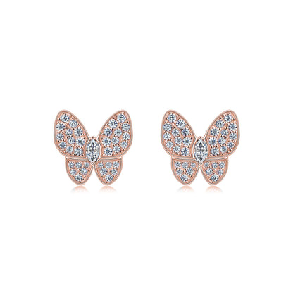 butterfly diamond earrings alternative rose gold