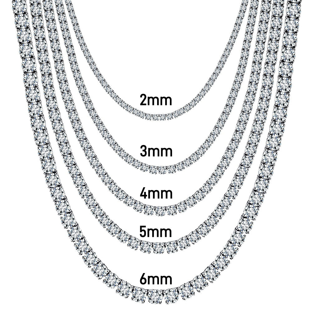 diamond tennis necklace moissanite S925 silver tennis necklace mens unisex