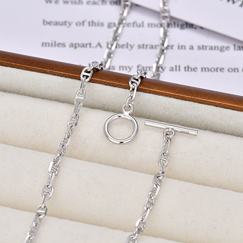 farandole pig nose necklace inspired round link chain OT clasp 3mm