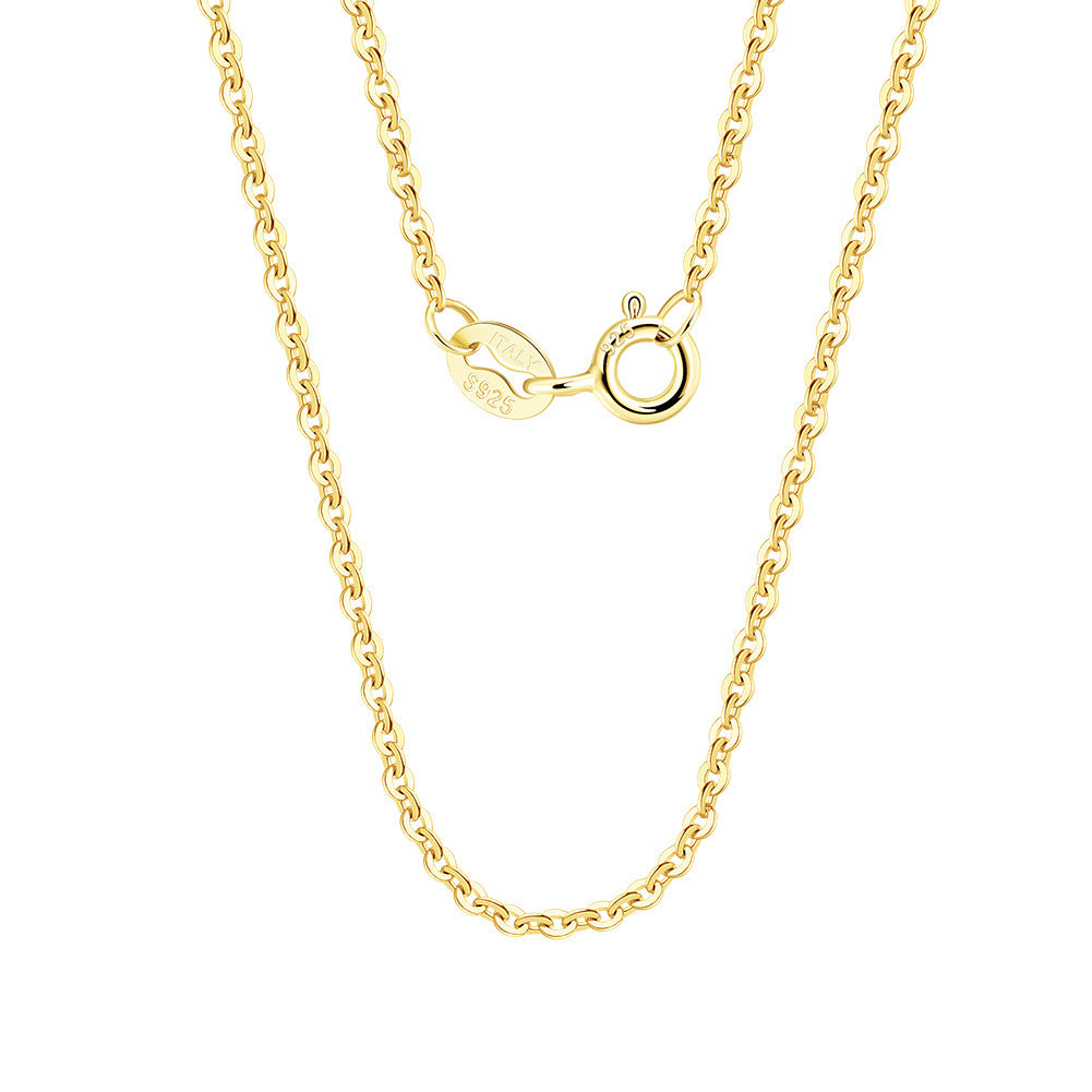 quality sterling silver necklace 1.2mm 18k gold