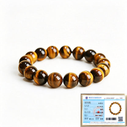 Smooth golden tiger eye bead surface talisman bracelet manifestation bracelet positive energy bracelet for inner confidence