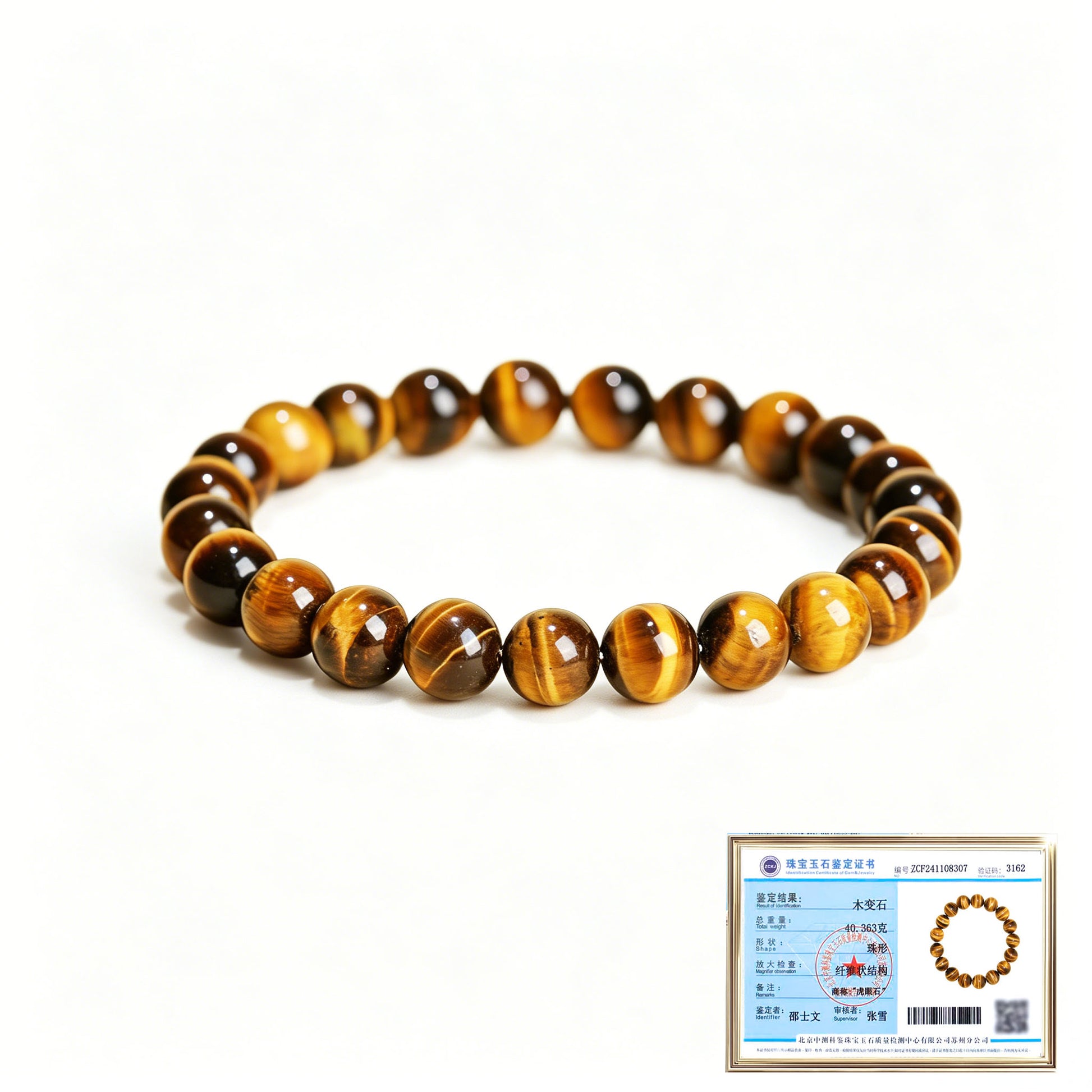 Model wearing Natural Golden Tiger's Eye Beaded Bracelet Protection & Confidence Stone tiger eye bracelet office feng shui protective amulet bracelet for career luck