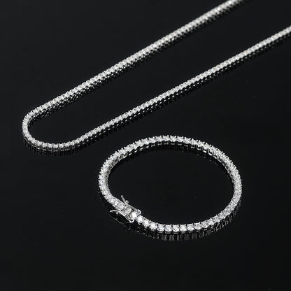 graduated tennis necklace moissanite S925 silver 2-6mm stones