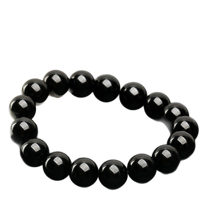 Real feng shui bracelet natural crystal bracelet black obsidian stone bracelet strength spiritual energy beads bracelet