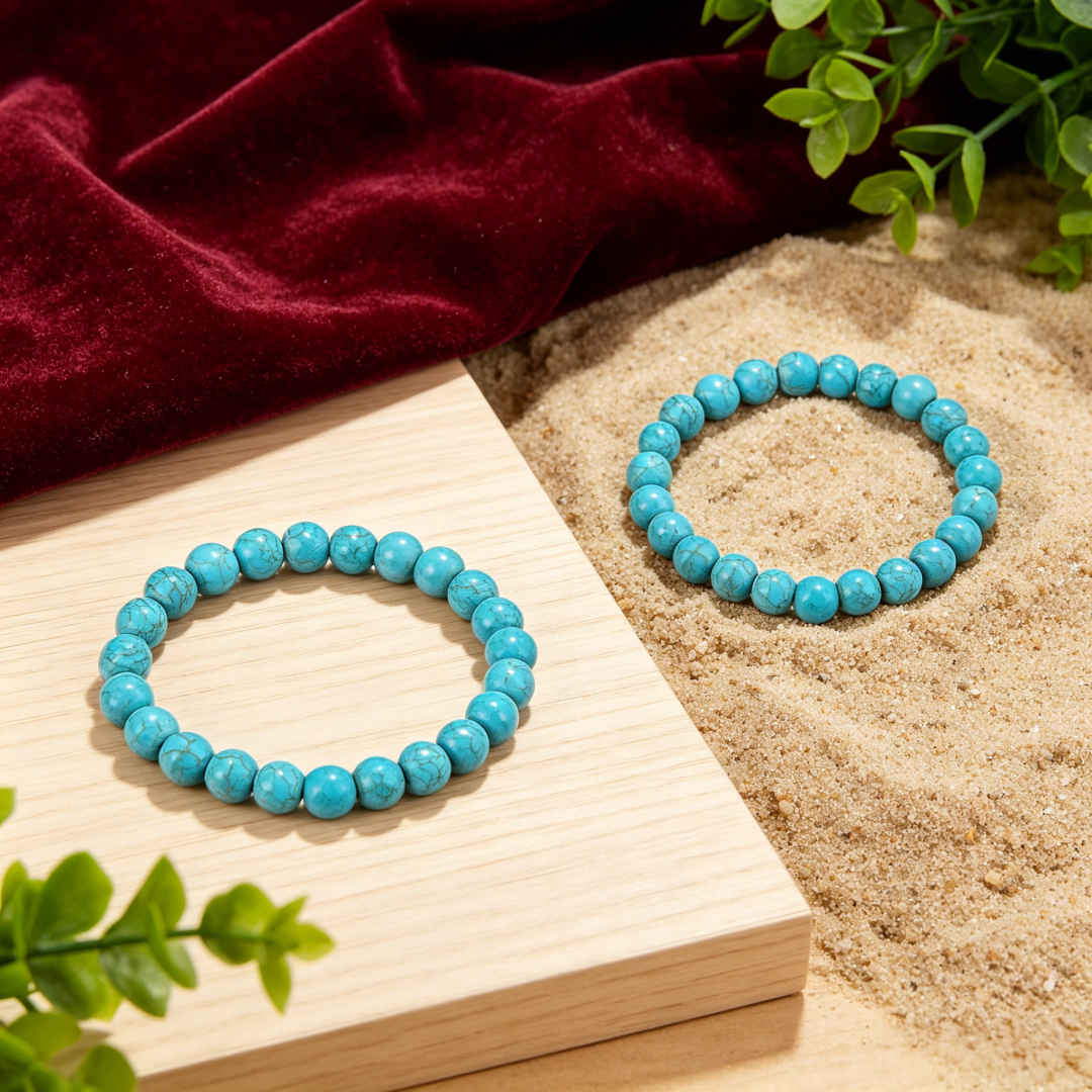 Certified turquoise healing bracelet gift box, lucky turquoise stone present for meditation lovers