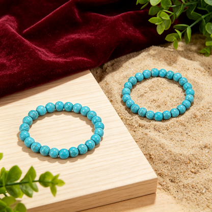 Certified turquoise healing bracelet gift box, lucky turquoise stone present for meditation lovers