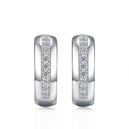 diamond huggie earrings alternative sterling silver moissanite for bridesmaid