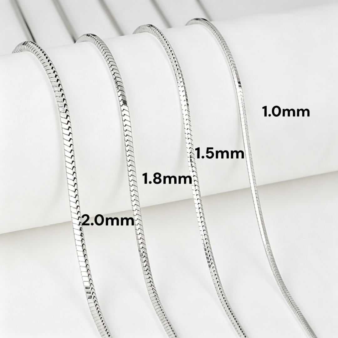 long silver snake chain necklace 