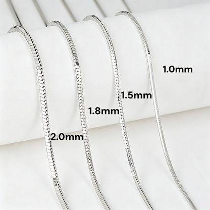 long silver snake chain necklace 