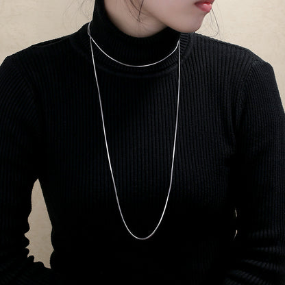 long silver snake chain 1.8mm 120cm round snake link Italy