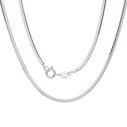 long snake chain necklace 925 silver 1.5mm 120cm platinum finish