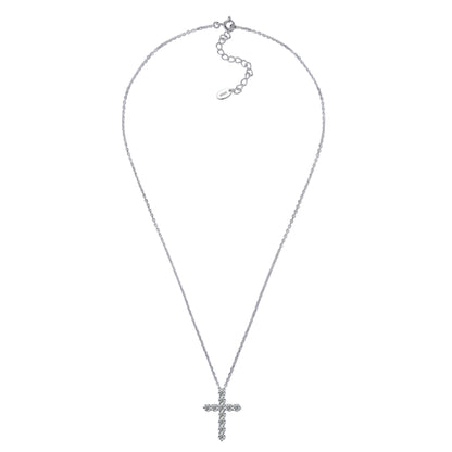 moissanite white gold cross necklace confirmation day present D VVS pave