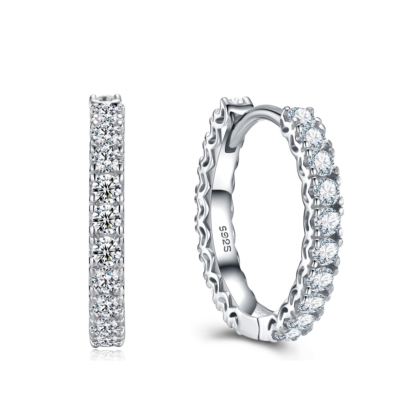 huggie earrings diamond alternative moissanite pave huggie earrings