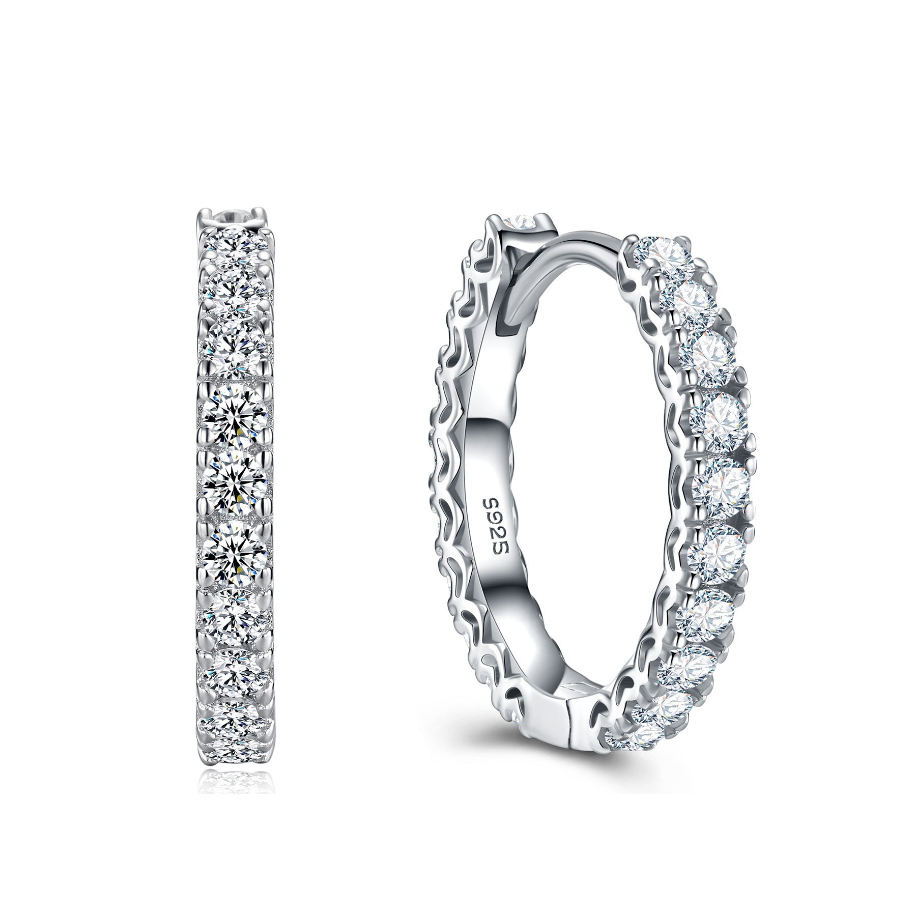 huggie earrings diamond alternative moissanite pave huggie earrings
