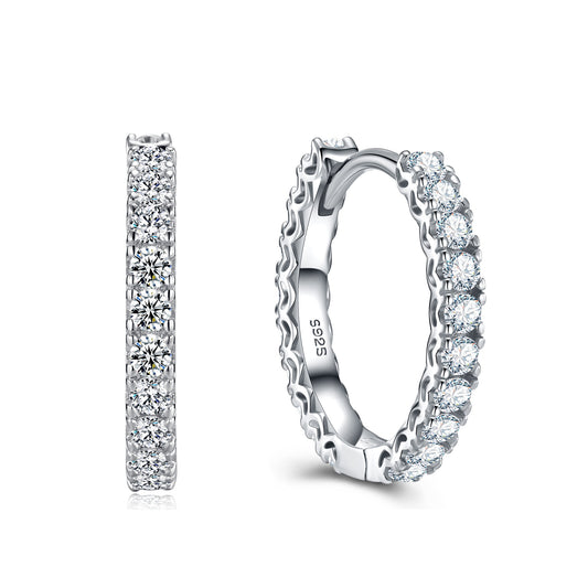 huggie earrings diamond alternative moissanite pave huggie earrings