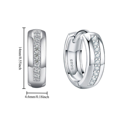moissanite huggie earrings white gold GRA certified for Valentine's Day