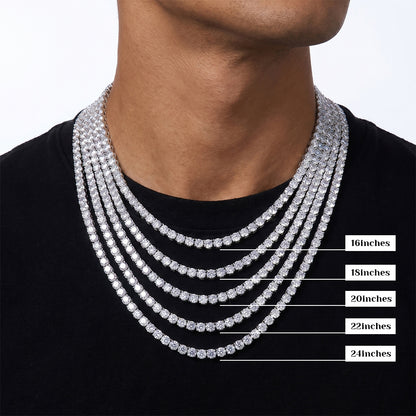 moissanite tennis necklace 16 inch 3mm stones lightweight luxury