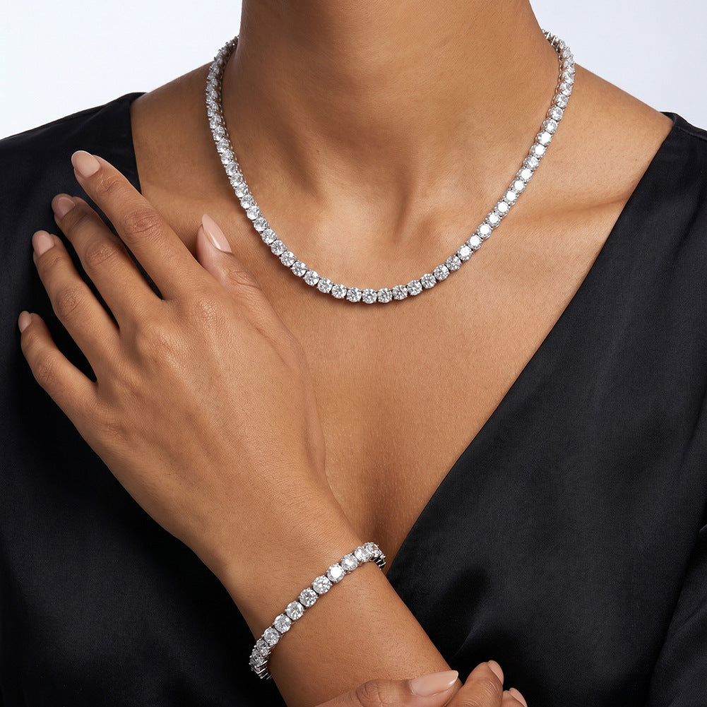 moissanite tennis necklace 3mm unisex 2-6mm sizes available