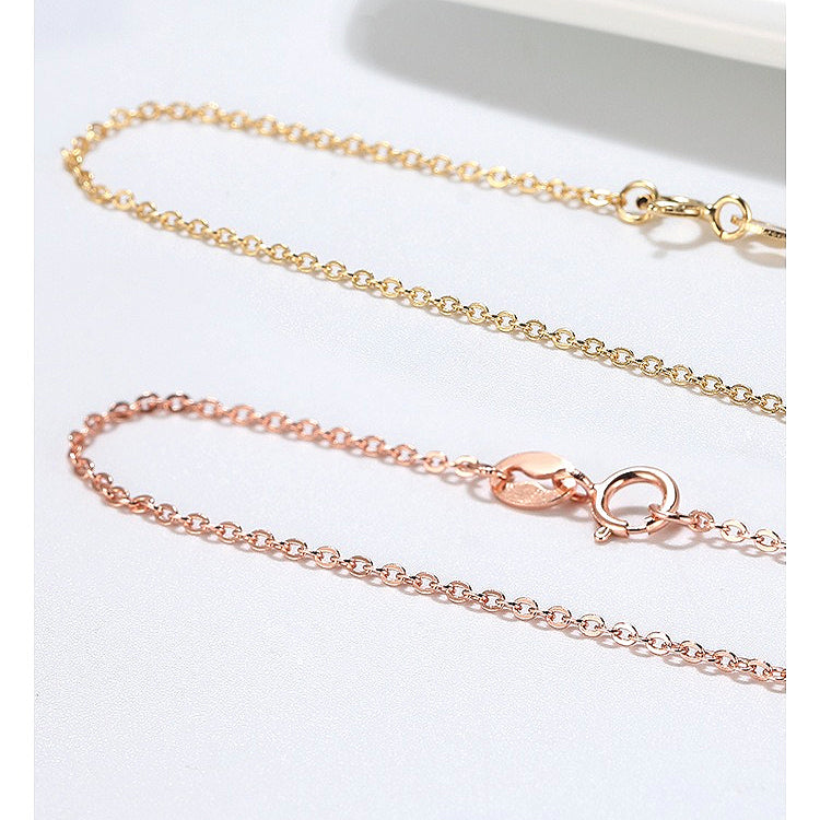sterling silver necklace for women 1.2mm rose gold