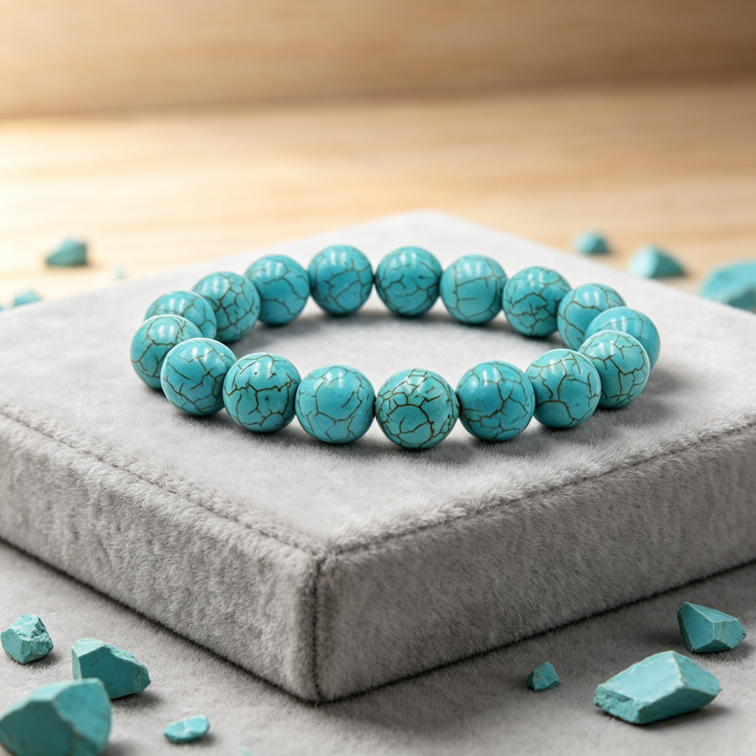 AAA grade polished turquoise bead bracelet certified natural crystal jewelry unisex lucky charm bracelet