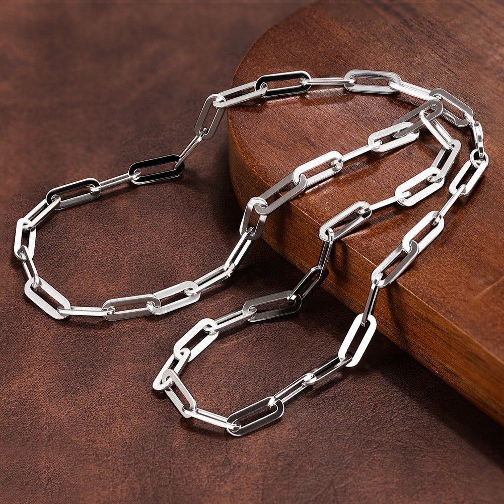 paperclip necklace silver mens silver necklace sterling silver men necklace everyday wear