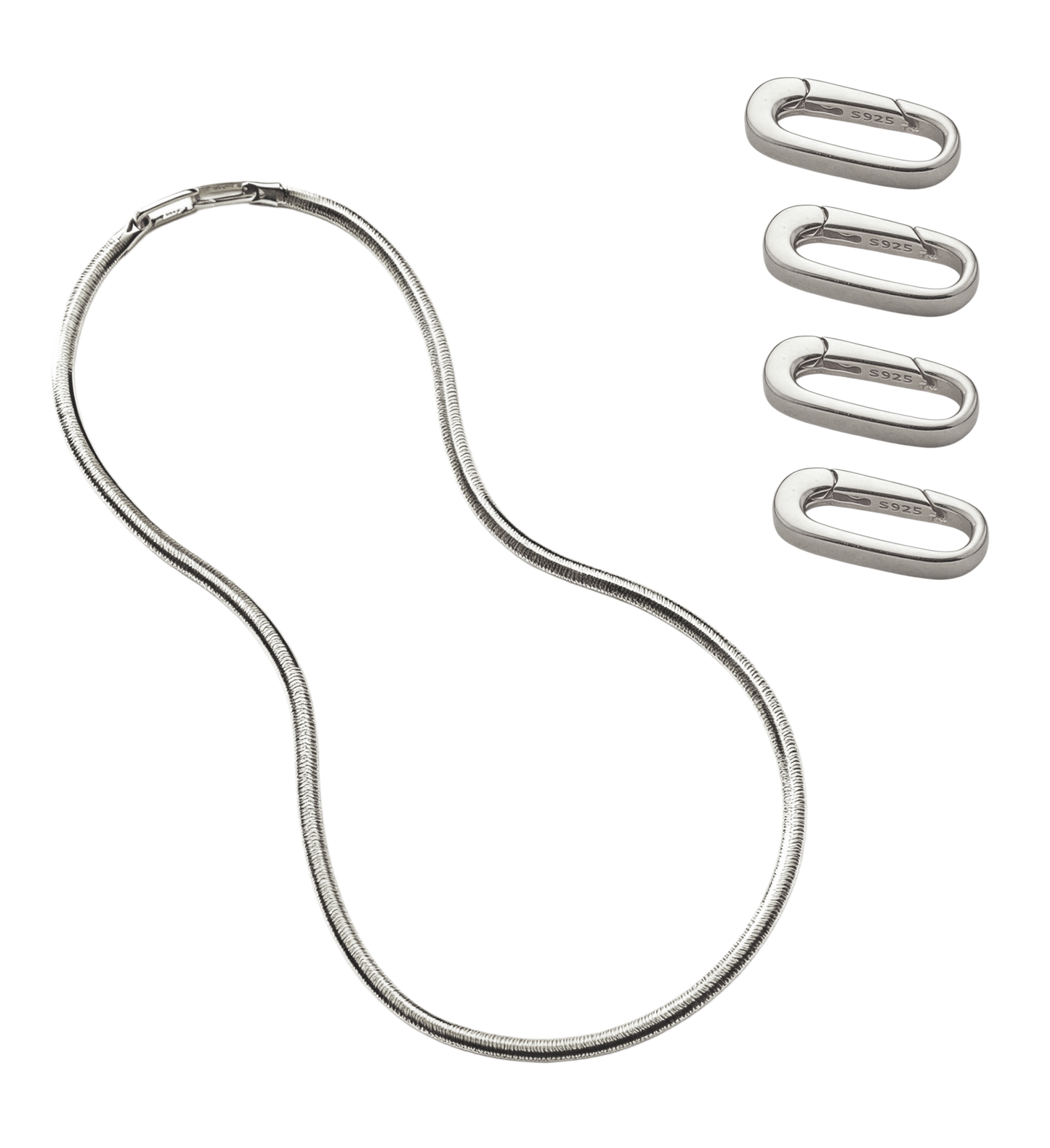silver snake chain necklace for both men and women adjustable length