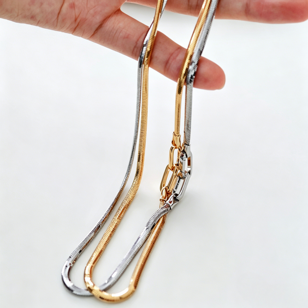 delicate snake chain necklace gold finish suitable for women layered style